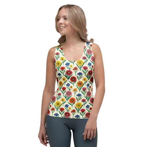 Meadow Mosaic on a Women's Tank Top