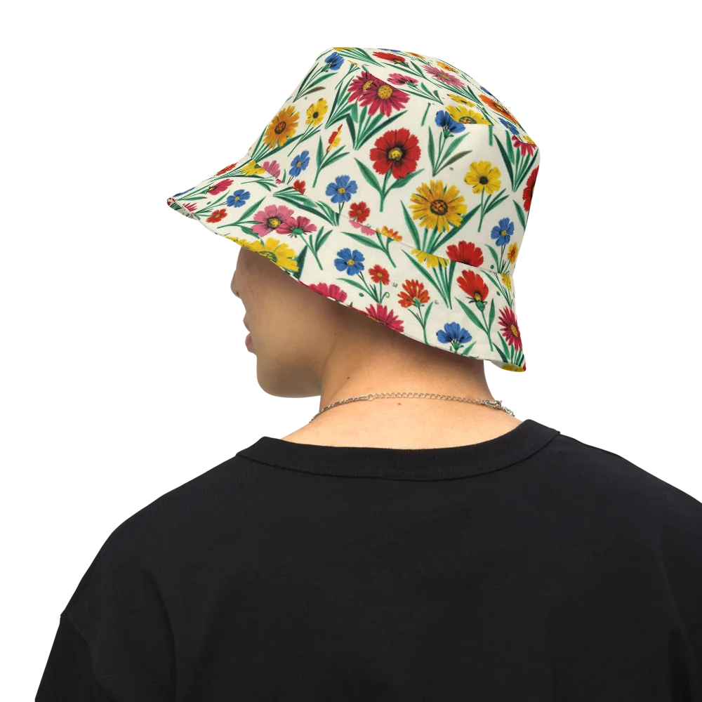 Meadow Mosaic on Reversible Bucket Hat — Back Inside