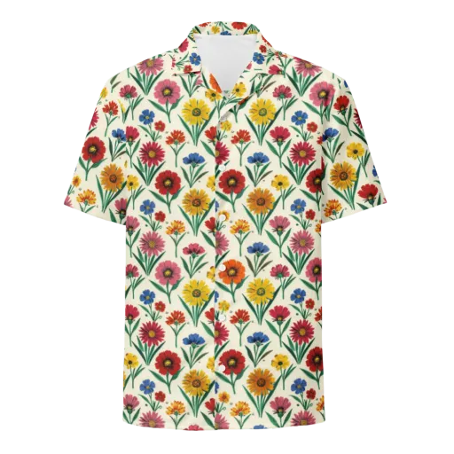 Meadow Mosaic on a Button Shirt