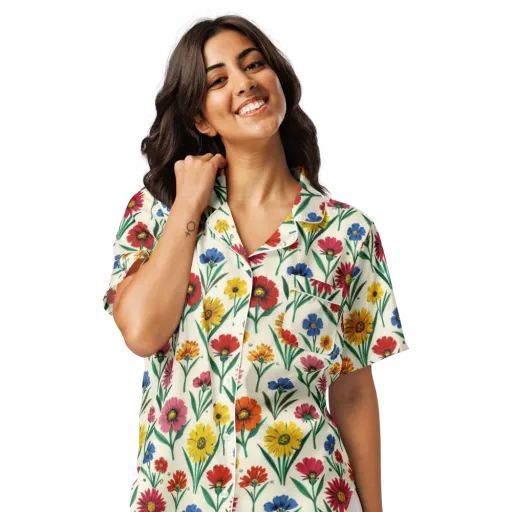 Meadow Mosaic on a Women's Short Sleeve Pajama Top