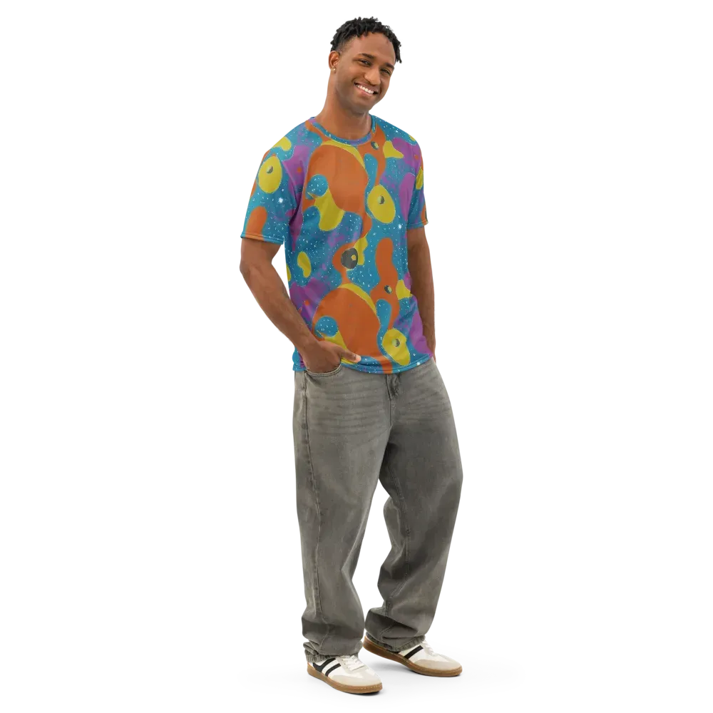 Molten Color on Men's Cotton Crew Neck T-Shirt — Right Front
