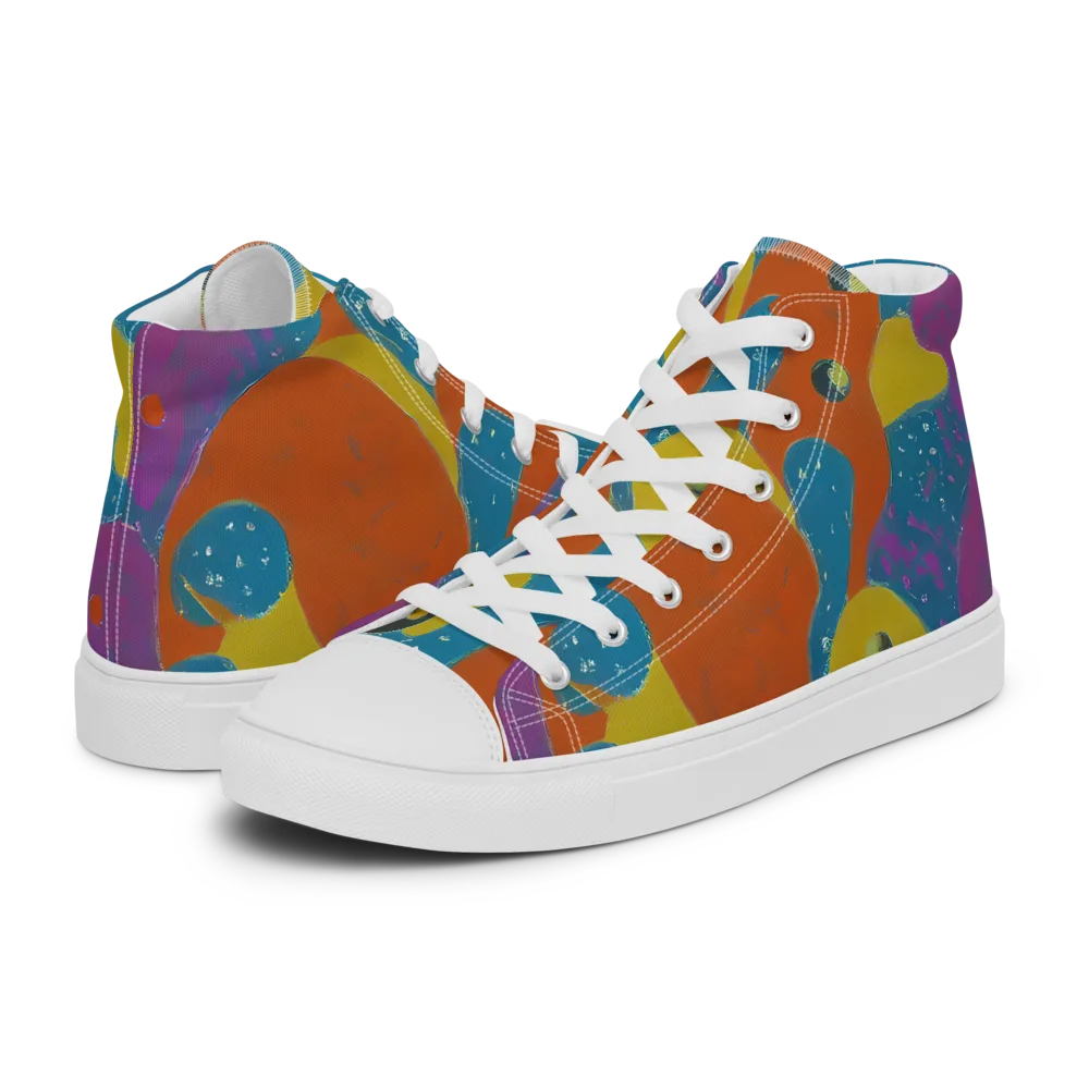 Molten Color on Men's High Top Canvas Shoes — Left