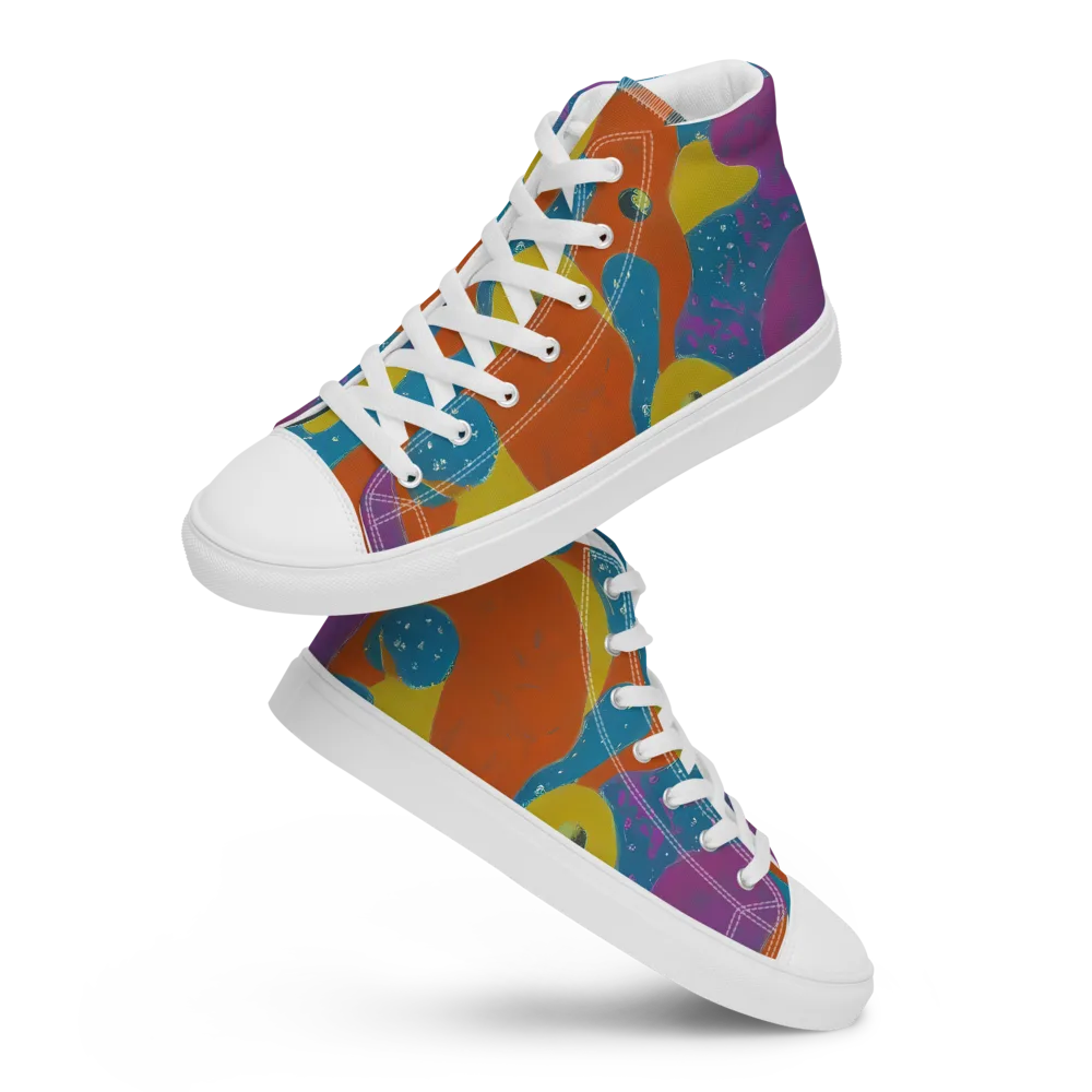 Molten Color on Men's High Top Canvas Shoes — Front