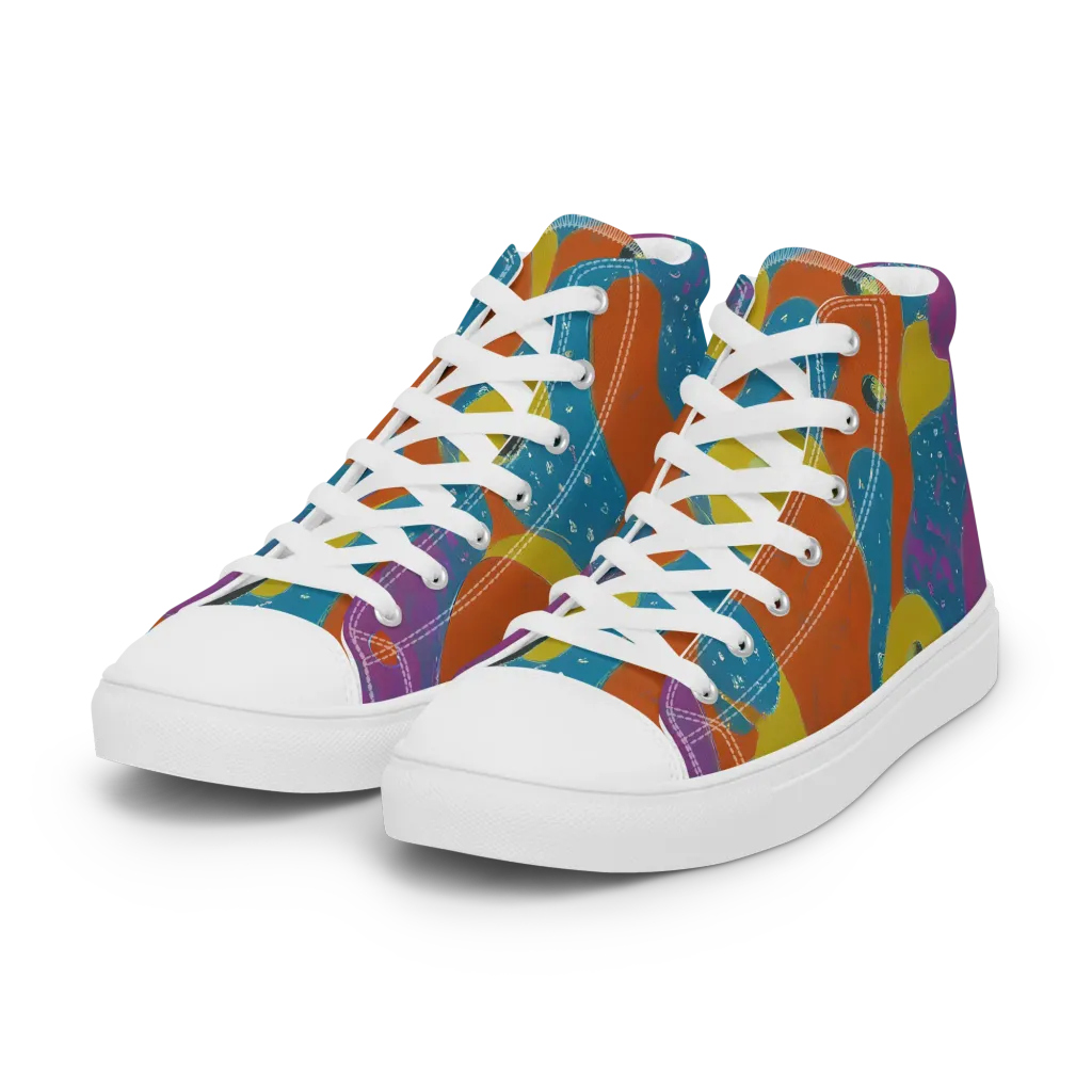 Molten Color on Women's High Top Canvas Shoes — Left Front