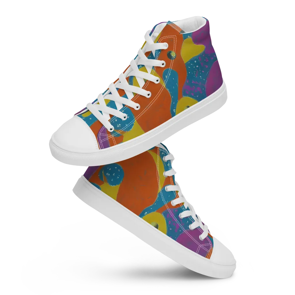 Molten Color on Women's High Top Canvas Shoes — Front