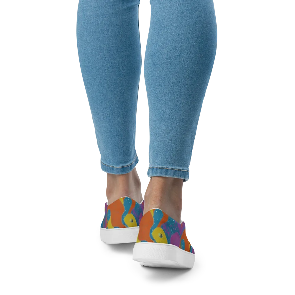 Molten Color on Women's Slip-On Canvas Shoes — Back