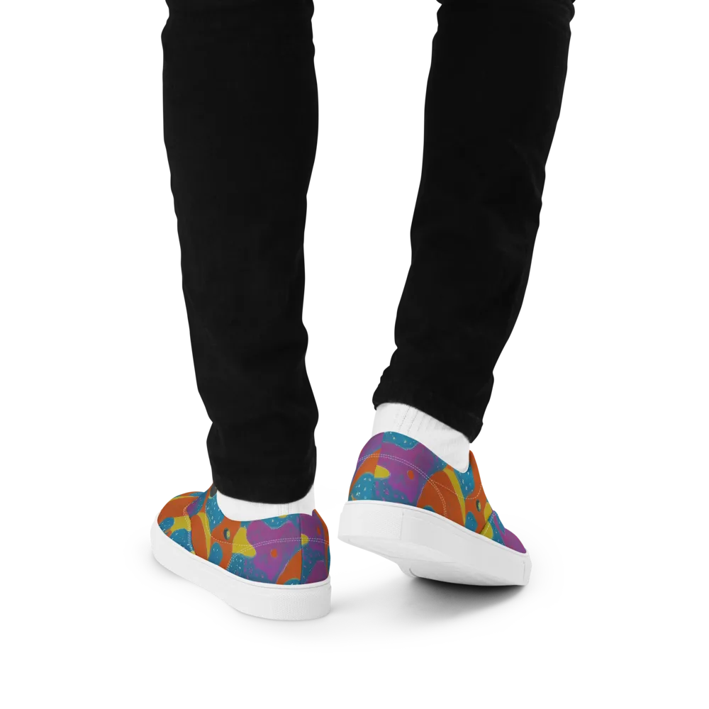 Molten Color on Men's Lace-Up Canvas Shoes — Back