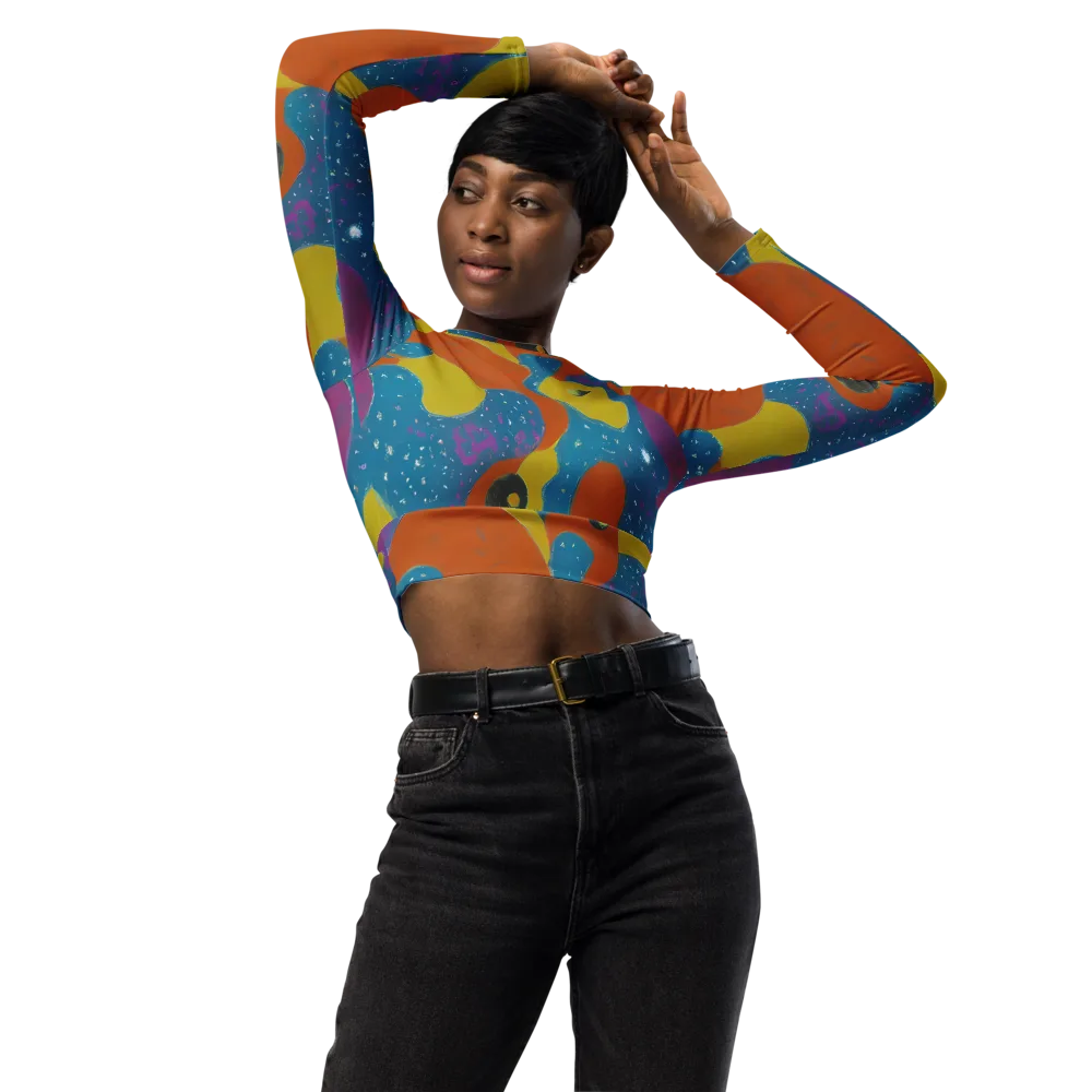 Molten Color on Long Sleeve Crop Top — Front