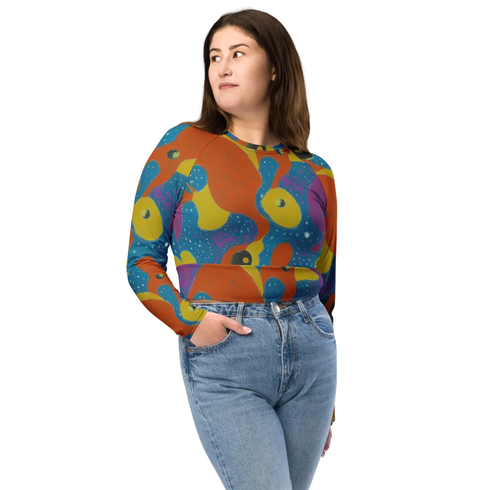 Molten Color on Long Sleeve Crop Top — Front