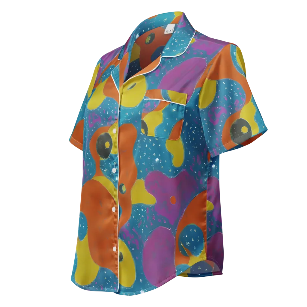 Molten Color on Women's Short Sleeve Pajama Top — Left Front