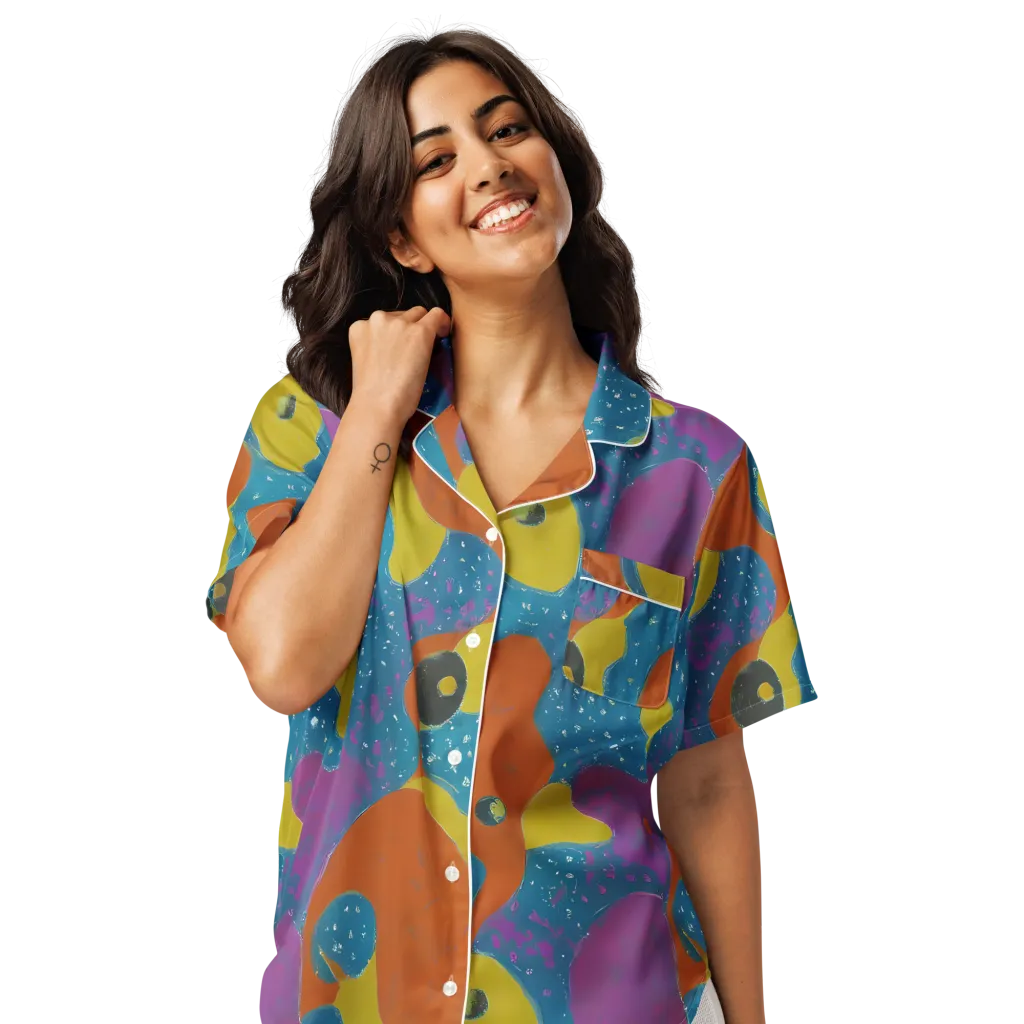 Molten Color on Women's Short Sleeve Pajama Top — Front