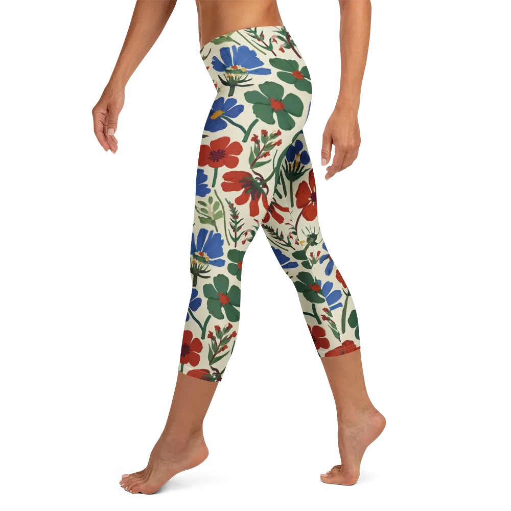 Garden Gouache on Capri Leggings — Left