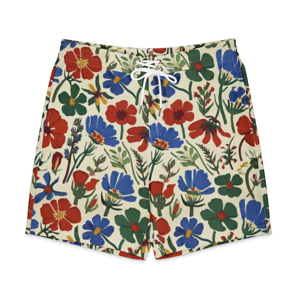 Garden Gouache on Men's Board Shorts — Front