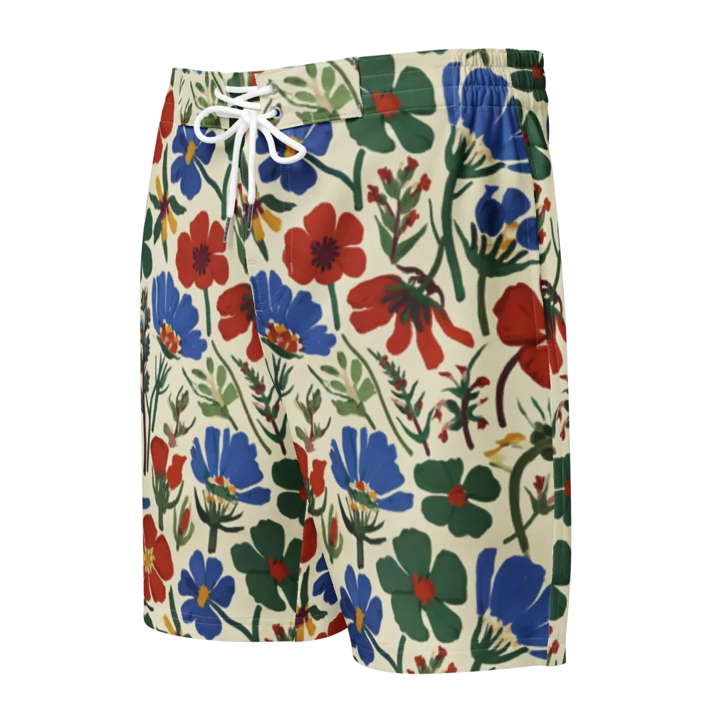 Garden Gouache on Men's Board Shorts — Front