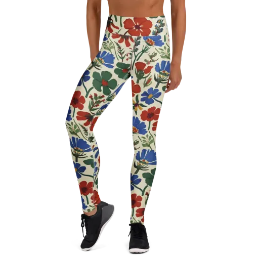 Garden Gouache on a Yoga Leggings
