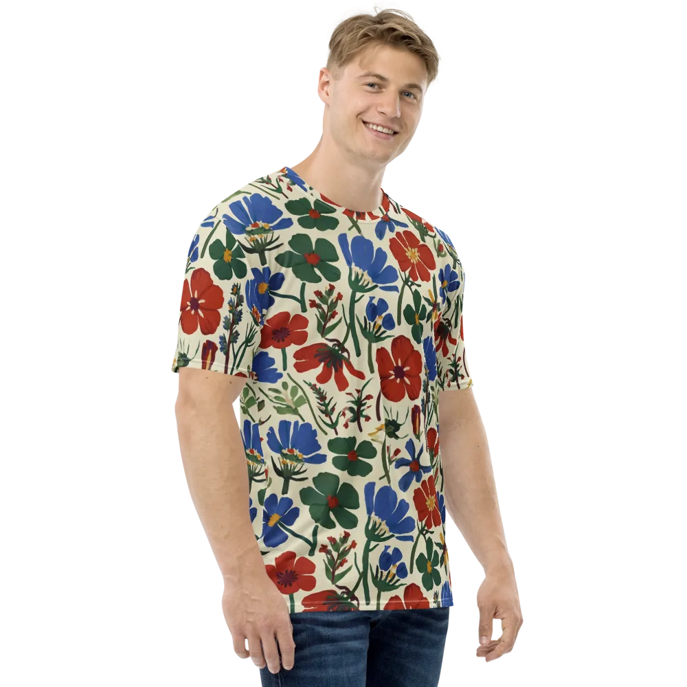 Garden Gouache on Men's Crew Neck T-Shirt — Right