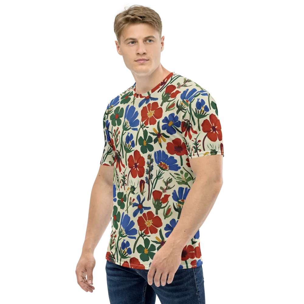 Garden Gouache on Men's Crew Neck T-Shirt — Left