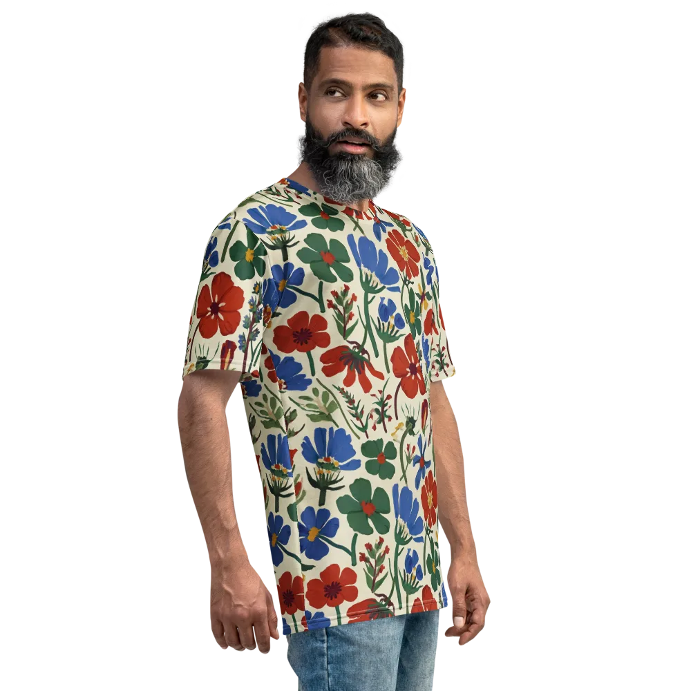 Garden Gouache on Men's Crew Neck T-Shirt — Right