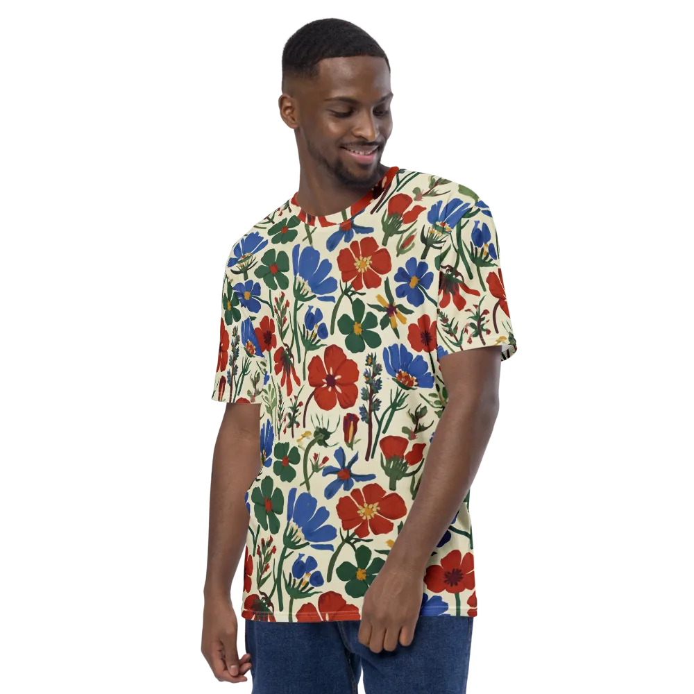 Garden Gouache on Men's Crew Neck T-Shirt — Left