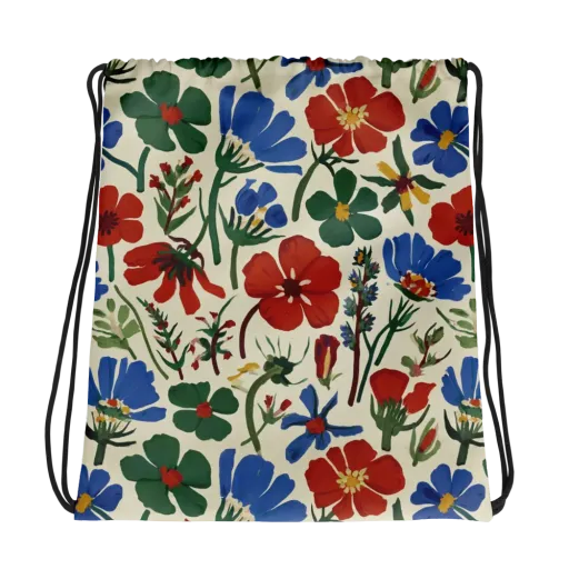 Garden Gouache on a Drawstring Bag