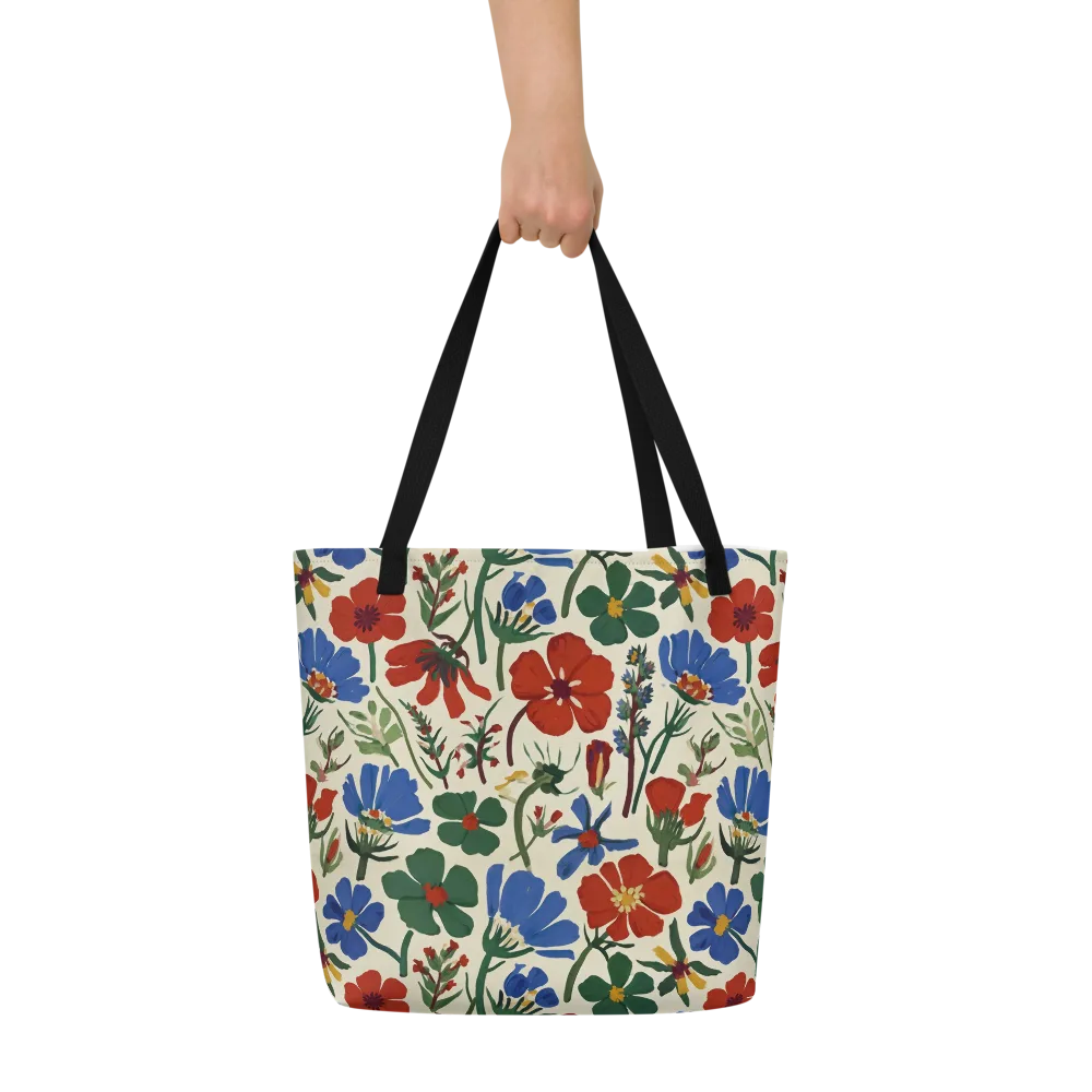 Garden Gouache on Large Tote Bag W/ Pocket — Front