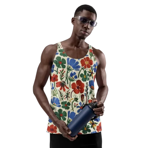 Garden Gouache on a Men's Tank Top