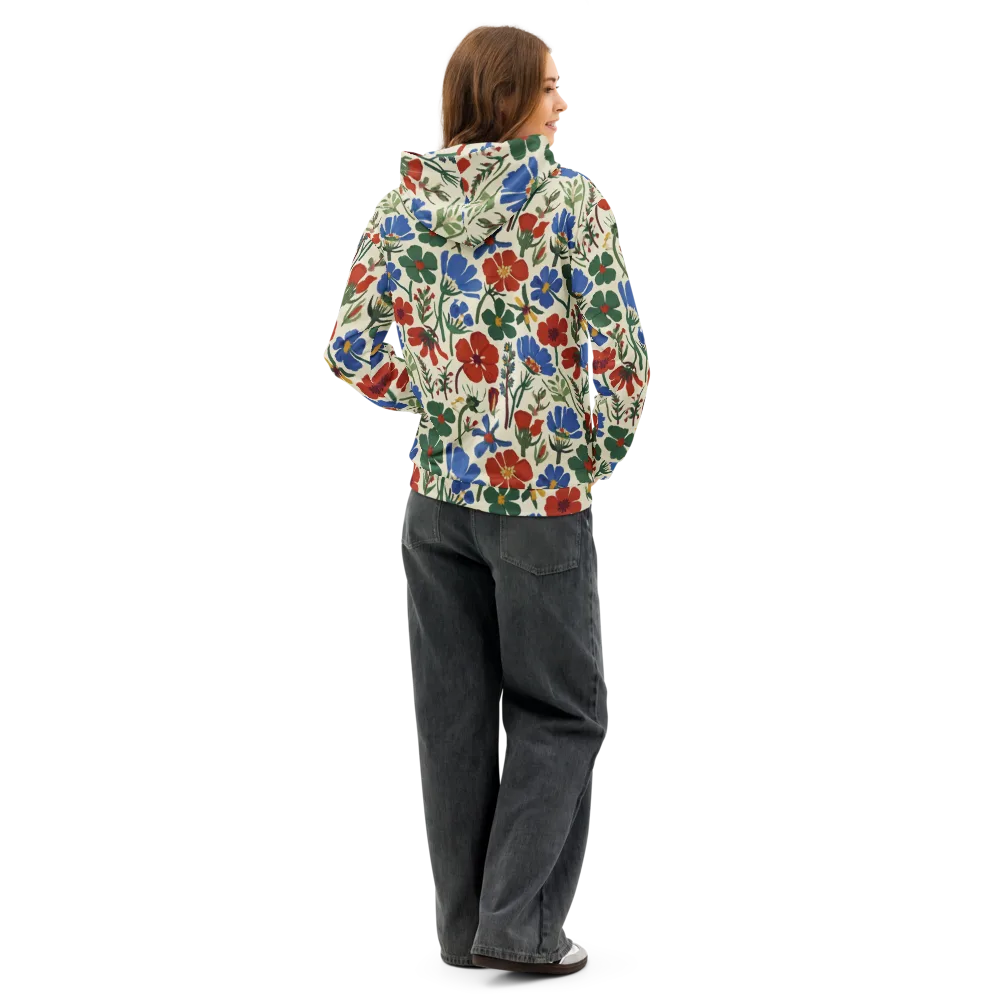 Garden Gouache on Cotton Hoodie — Back