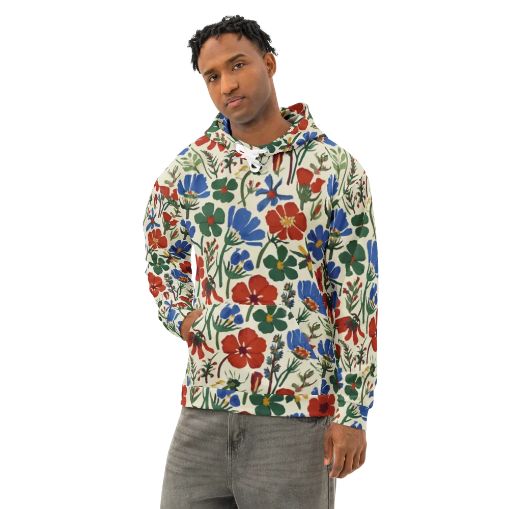 Garden Gouache on Cotton Hoodie — Left Front