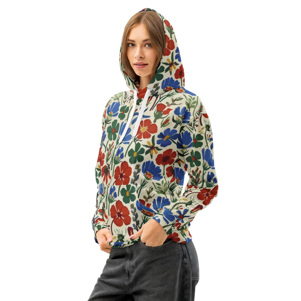 Garden Gouache on Cotton Hoodie — Left Front