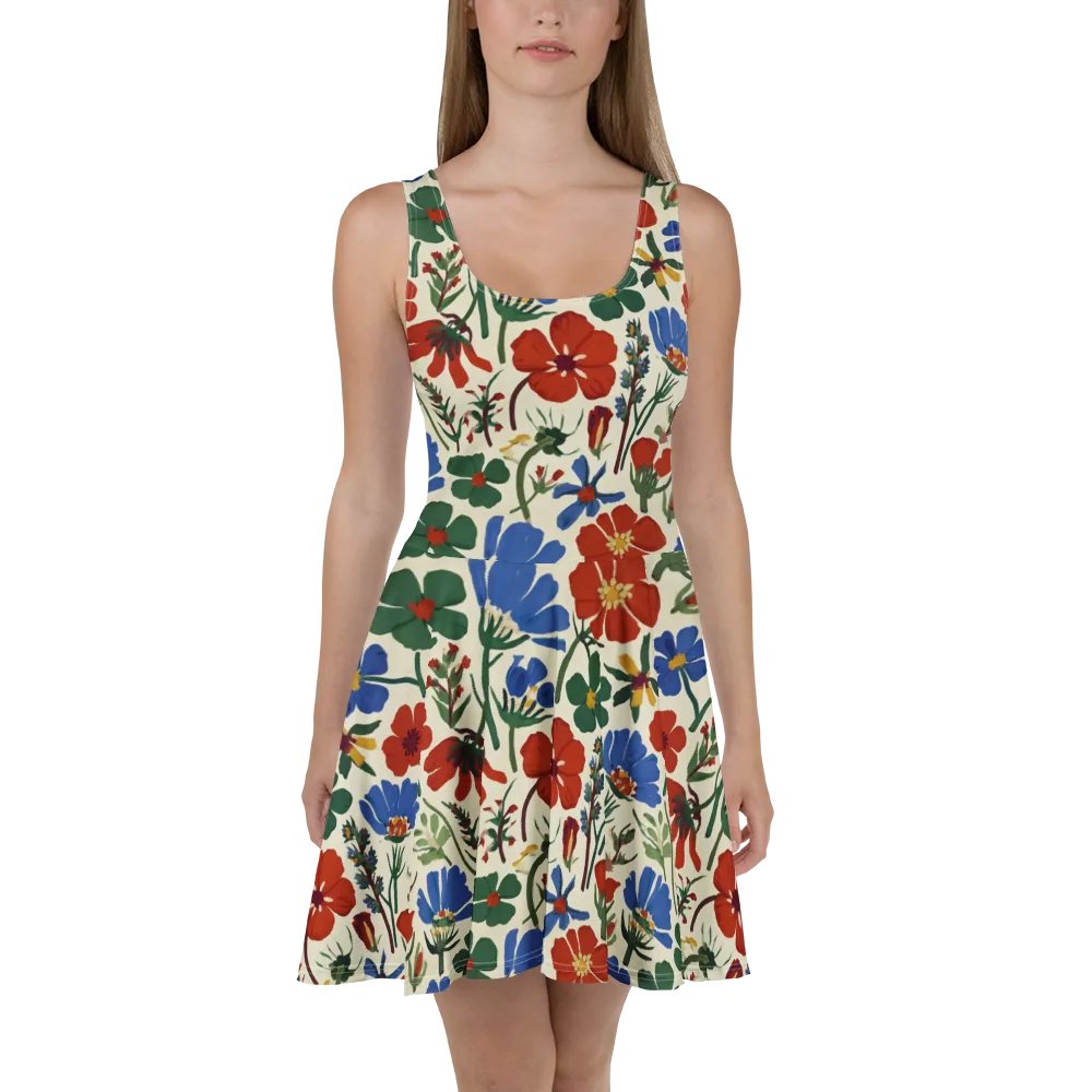 Garden Gouache on Skater Dress — Front