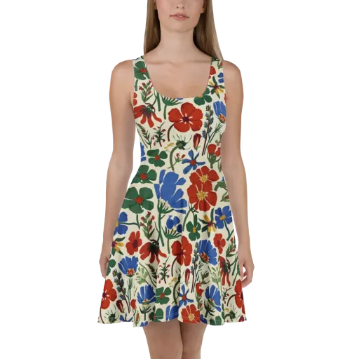 Garden Gouache on a Skater Dress