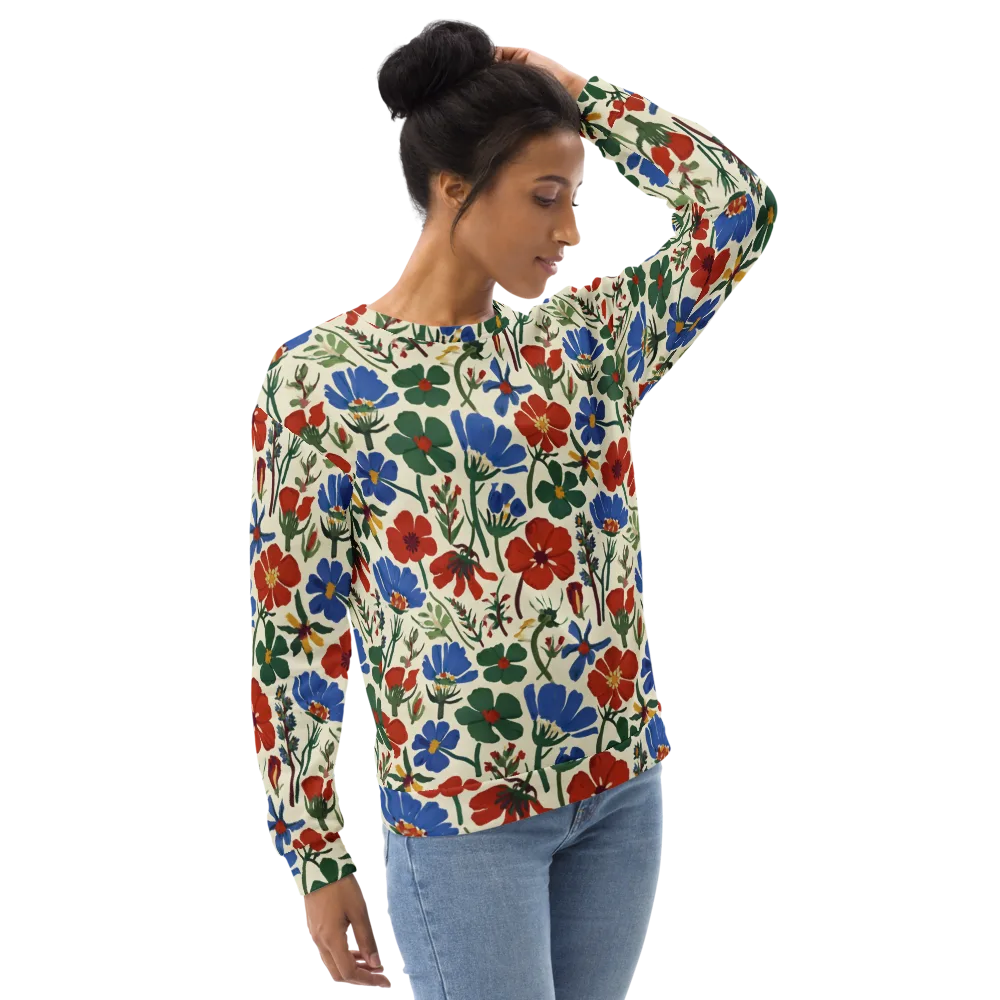 Garden Gouache on Sweatshirt — Right Front