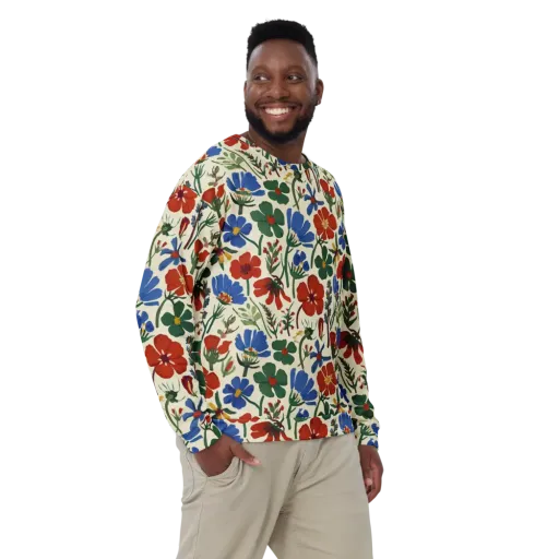 Garden Gouache on a Sweatshirt