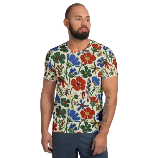 Garden Gouache on a Men's Athletic T-Shirt