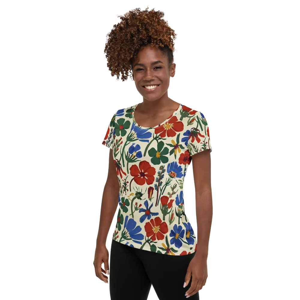 Garden Gouache on Women's Athletic T-Shirt — Left