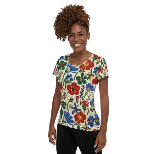 Garden Gouache on a Women's Athletic T-Shirt