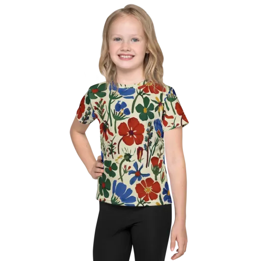 Garden Gouache on a Kids Crew Neck T-Shirt