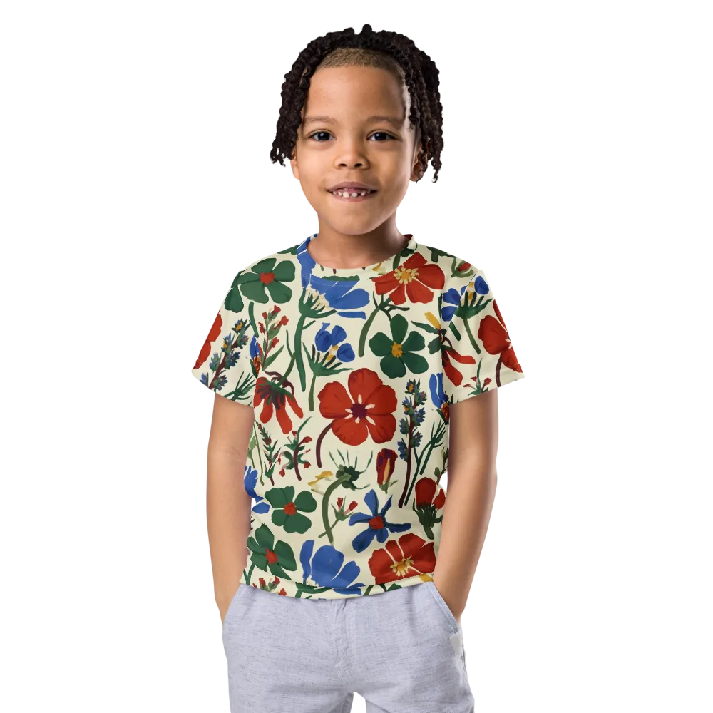 Garden Gouache on Kids Crew Neck T-Shirt — Front