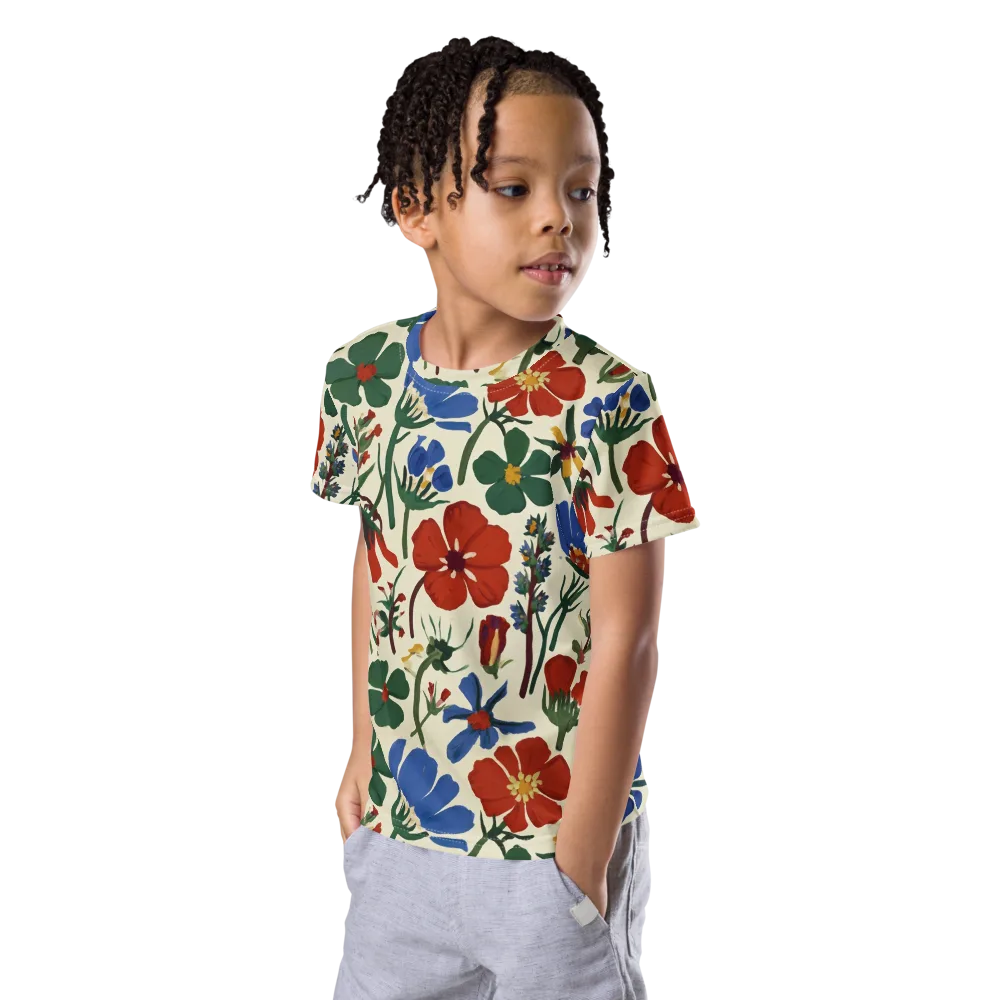 Garden Gouache on Kids Crew Neck T-Shirt — Left Front