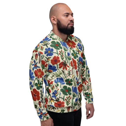 Garden Gouache on a Bomber Jacket