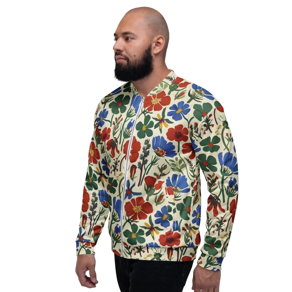 Garden Gouache on Bomber Jacket — Left