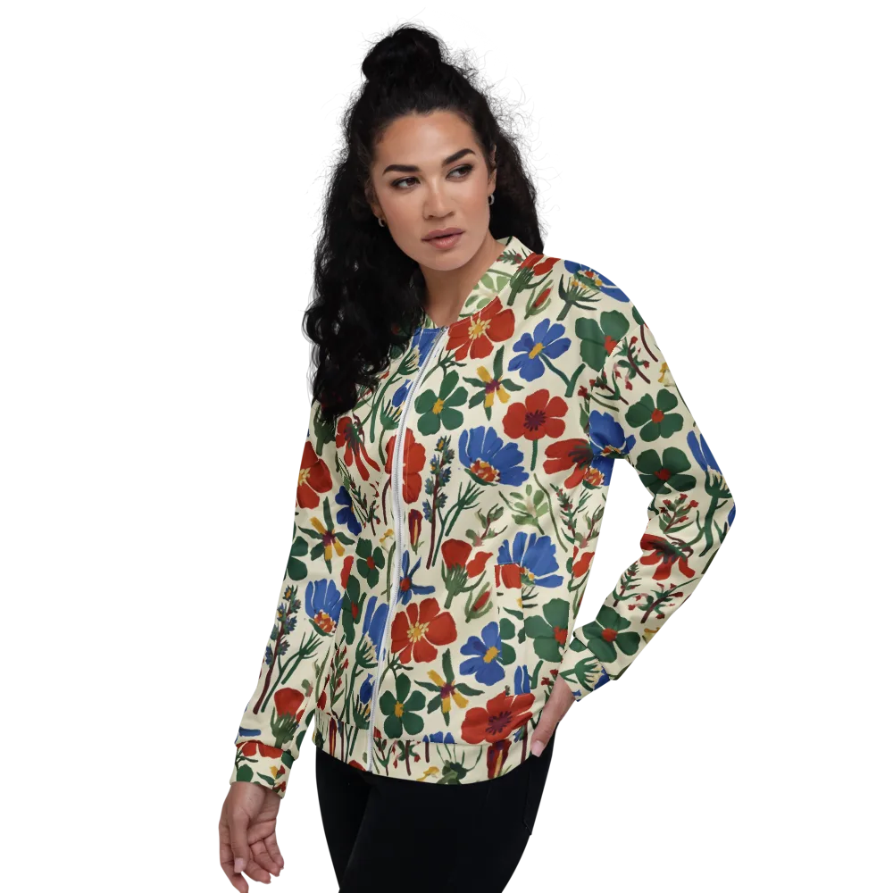 Garden Gouache on Bomber Jacket — Left