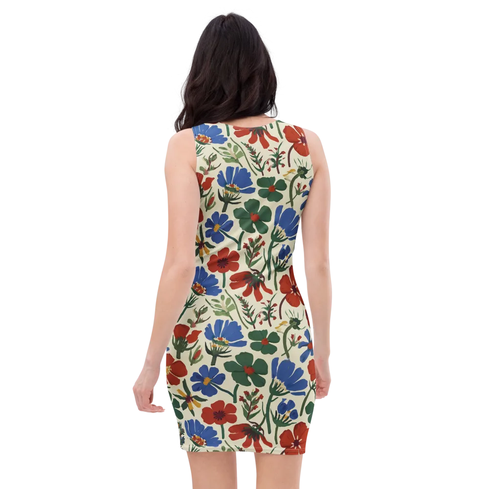 Garden Gouache on Bodycon Dress — Back