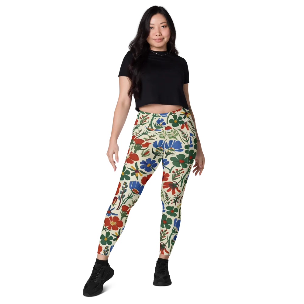 Garden Gouache on Leggings with Pockets — Front