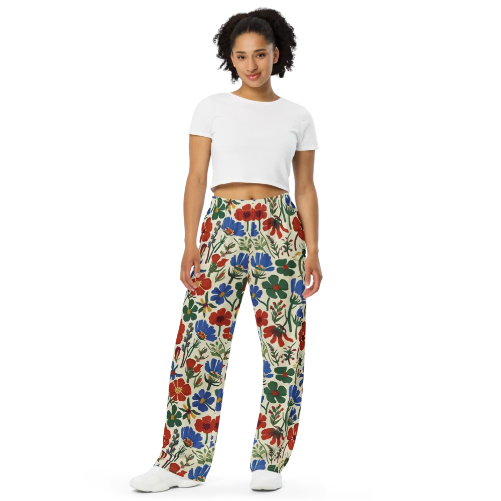 Garden Gouache on Wide-Leg Pants — Front