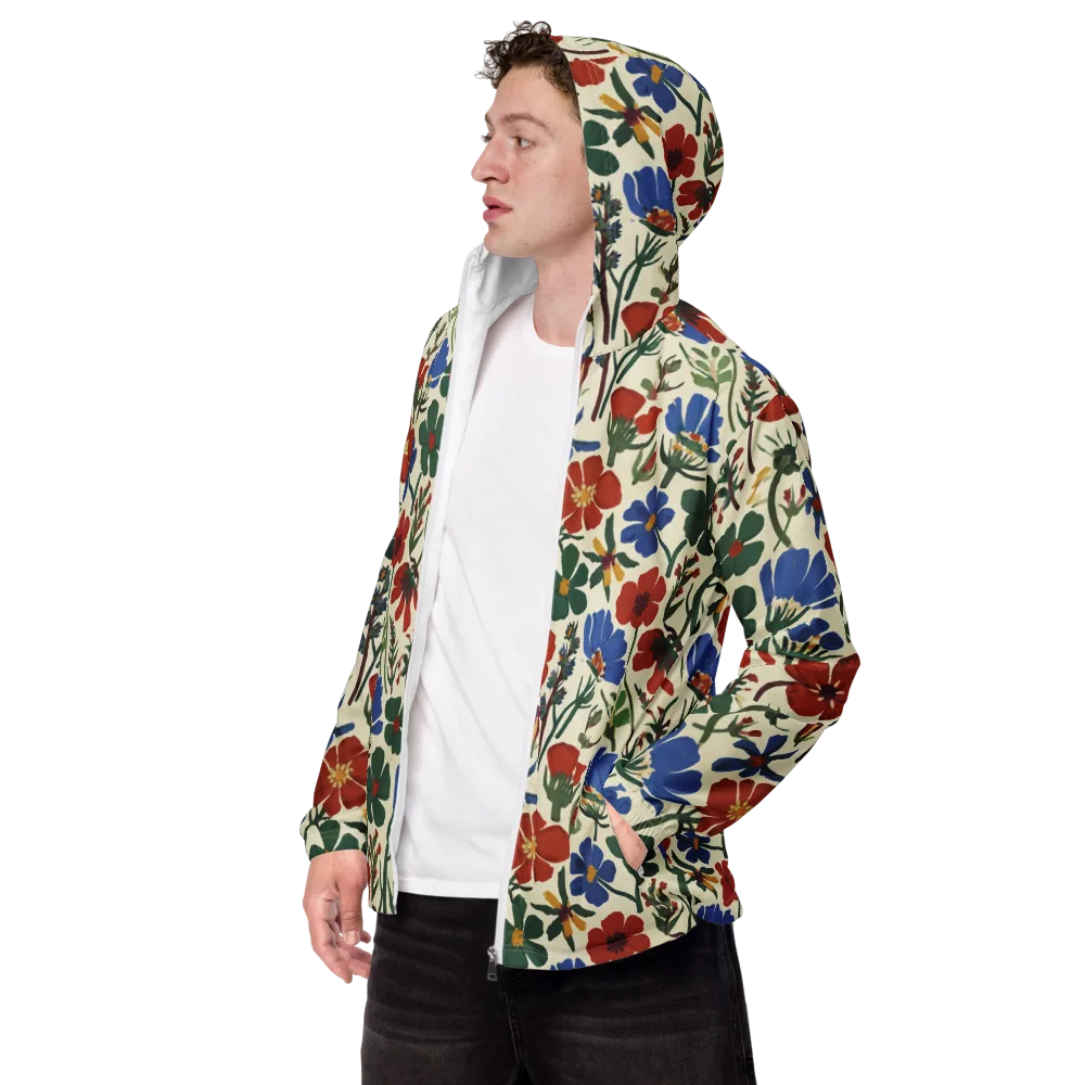 Garden Gouache on Men's Windbreaker — Left Front