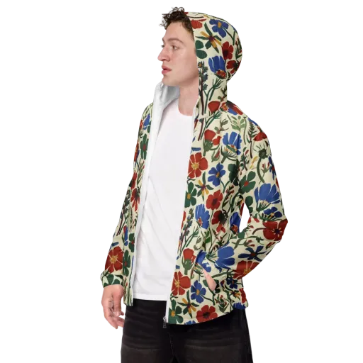 Garden Gouache on a Men's Windbreaker