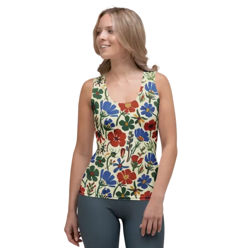 Garden Gouache on a Women's Tank Top