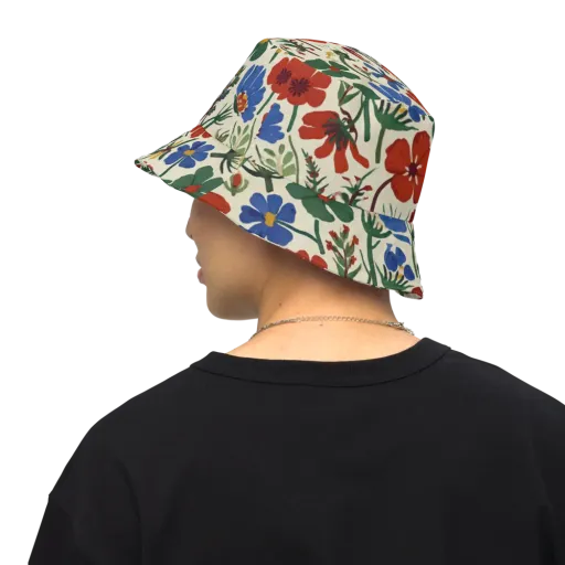 Garden Gouache on a Reversible Bucket Hat
