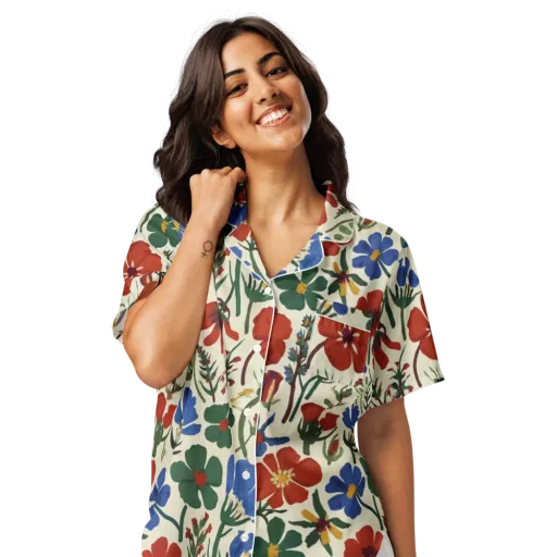 Garden Gouache on a Women's Short Sleeve Pajama Top